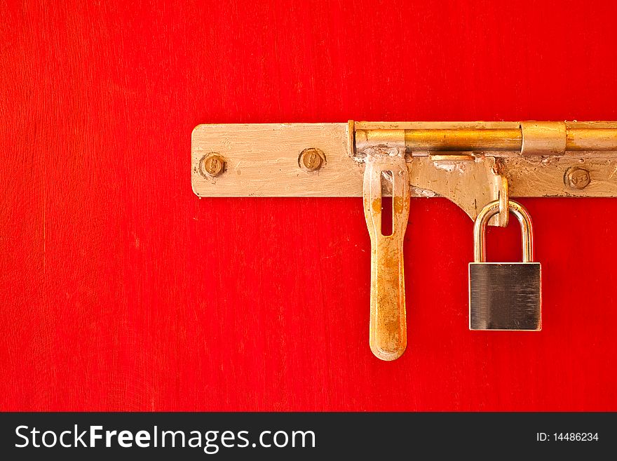 Lock on the red background,take from door temple. Lock on the red background,take from door temple