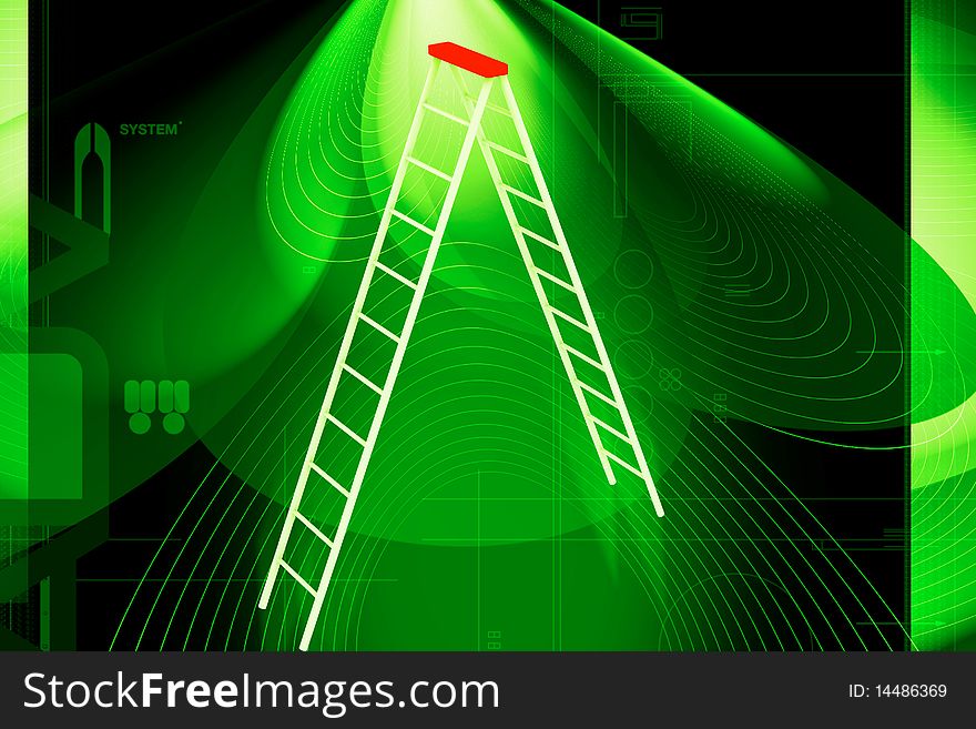 3d rendering of ladder in digital background