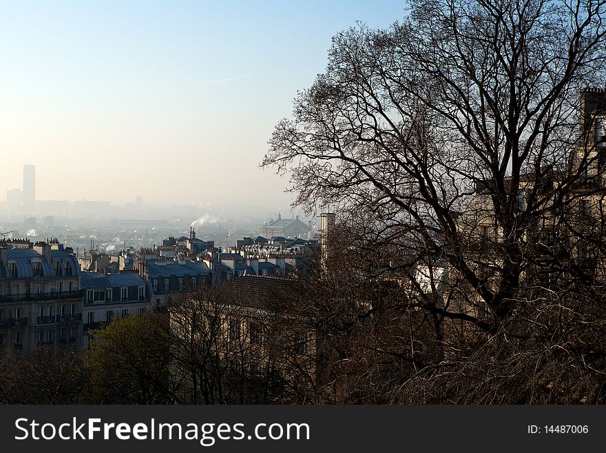 The picture is made in Paris on a hill Montmartre. The picture is made in Paris on a hill Montmartre
