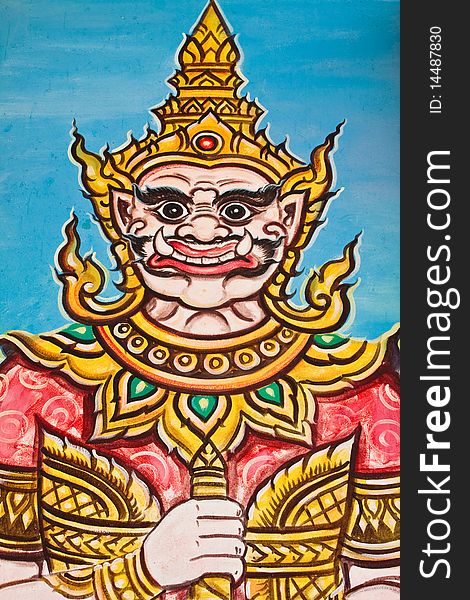 The real thai painting,craftman imagne to fairy tale Ramayana. The real thai painting,craftman imagne to fairy tale Ramayana