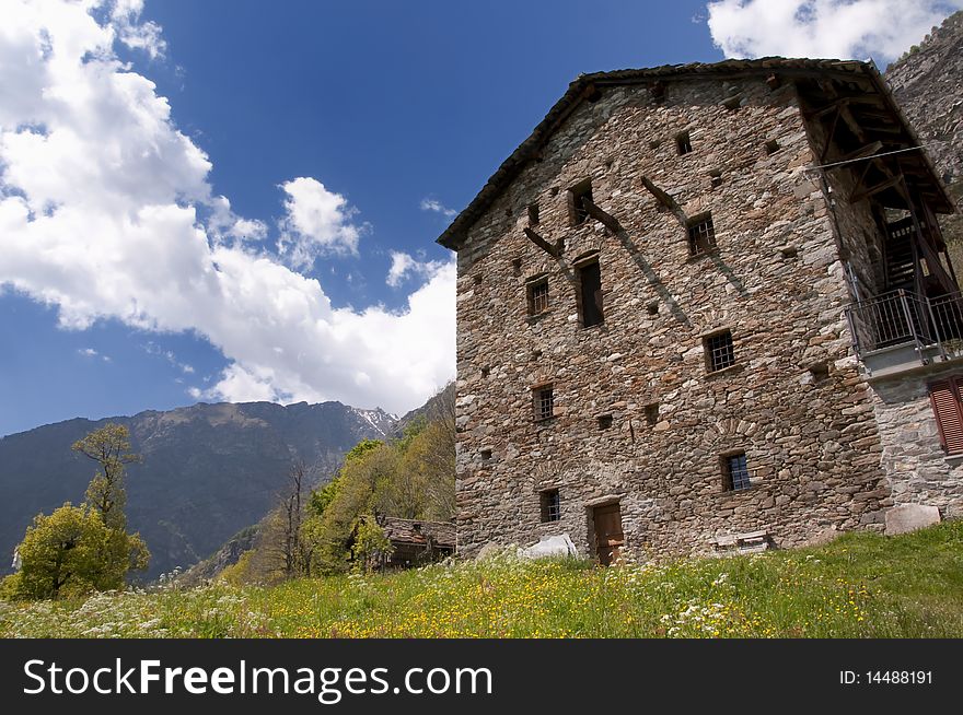 Picture of apline landscape in a sunny day. Picture of apline landscape in a sunny day