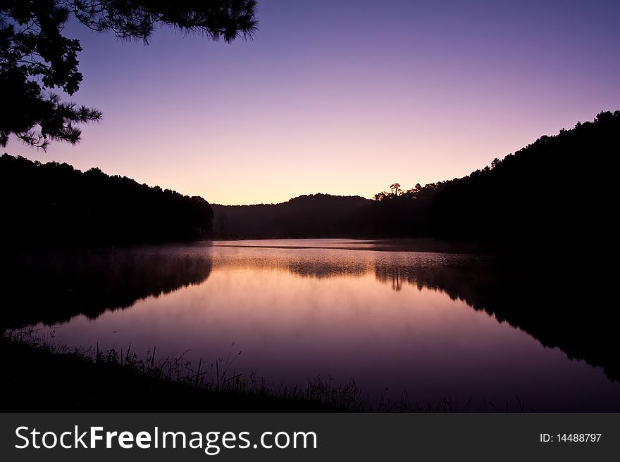 Sunrise at viewpoint in national park image. Sunrise at viewpoint in national park image