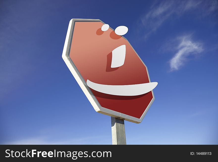 Smiley road sign