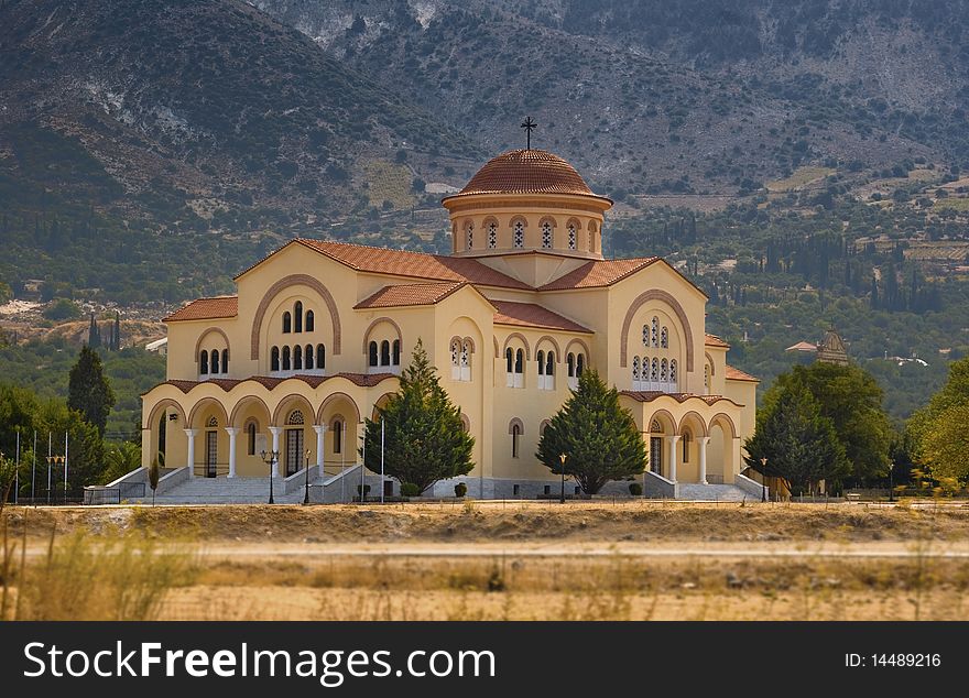 View of Sain Gerassimos Monastery in Kefalonia. View of Sain Gerassimos Monastery in Kefalonia.