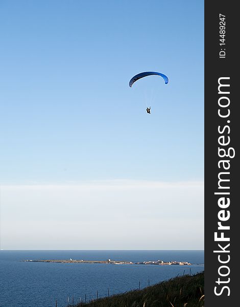 Paraglider over Tabarca