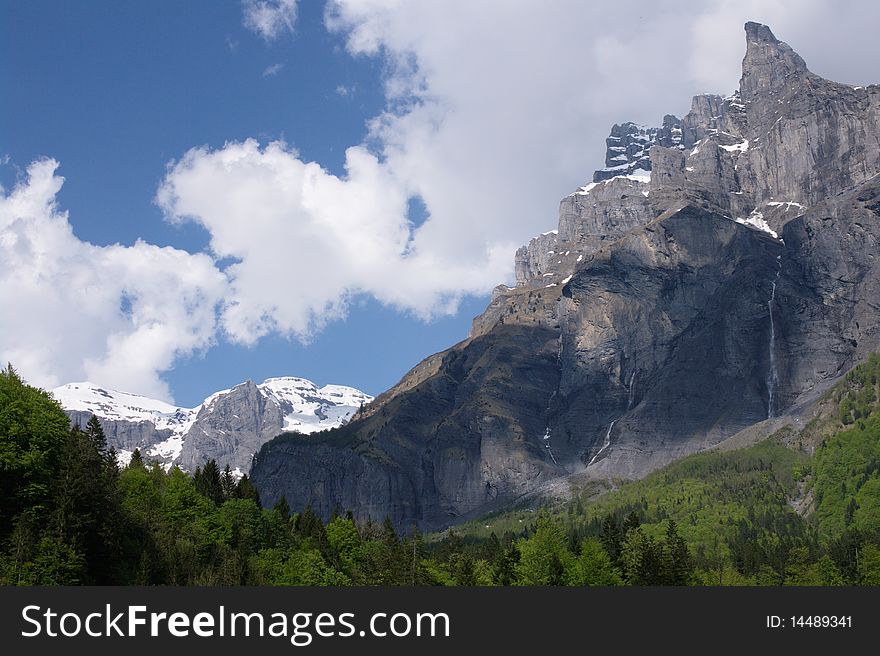 Rocky mountain landscape in Alps, France.