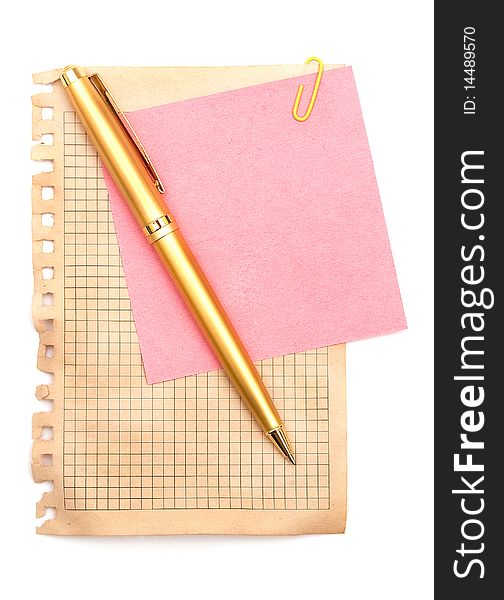 The image of the note papers and pen