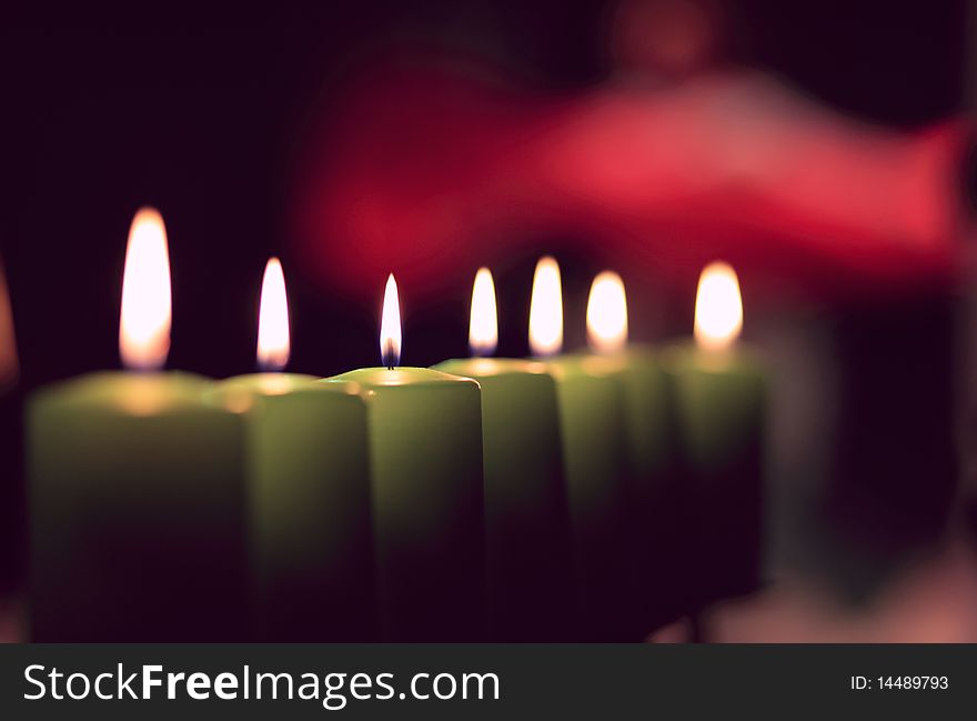 Candles on a dark background
