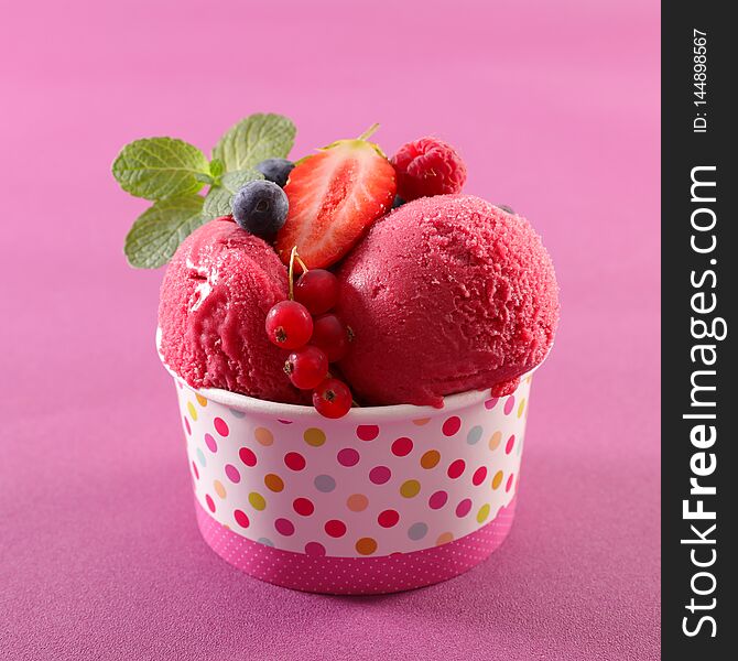 Ice cream with berry fruit