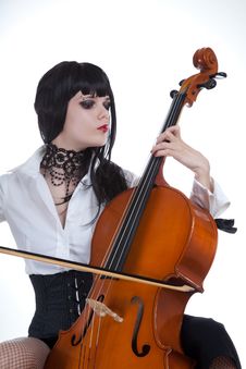 Attractive Girl Playing Cello Stock Images Attractive Girl Playing Cello Stock Images