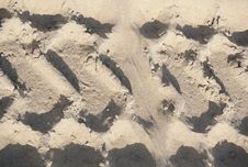 Tire Tracks In The Sand Stock Photography Tire Tracks In The Sand Stock Photography