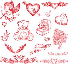 Valentine S Day Hand Drawn Illustration Stock Photo Valentine S Day Hand Drawn Illustration Stock Photo