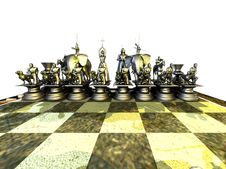 Black Chessmen Stock Photo
