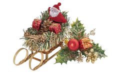 Santa Claus And Holly Ornament Stock Photos