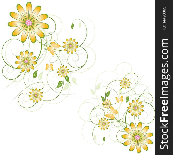 Abstract flowers background with place for your text. Abstract flowers background with place for your text