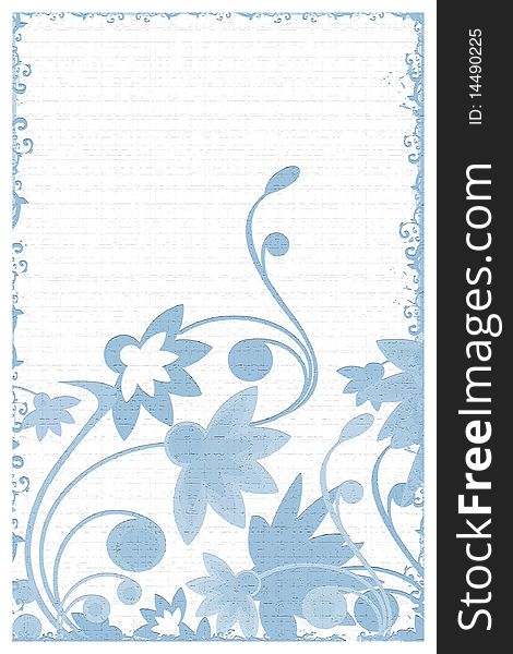 A beautiful invitation card with abstract branch and flowers