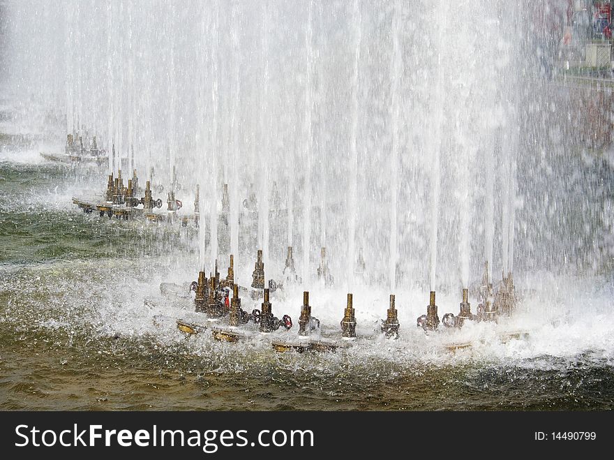 Pool of a fountain and the basis of streams of water. Pool of a fountain and the basis of streams of water