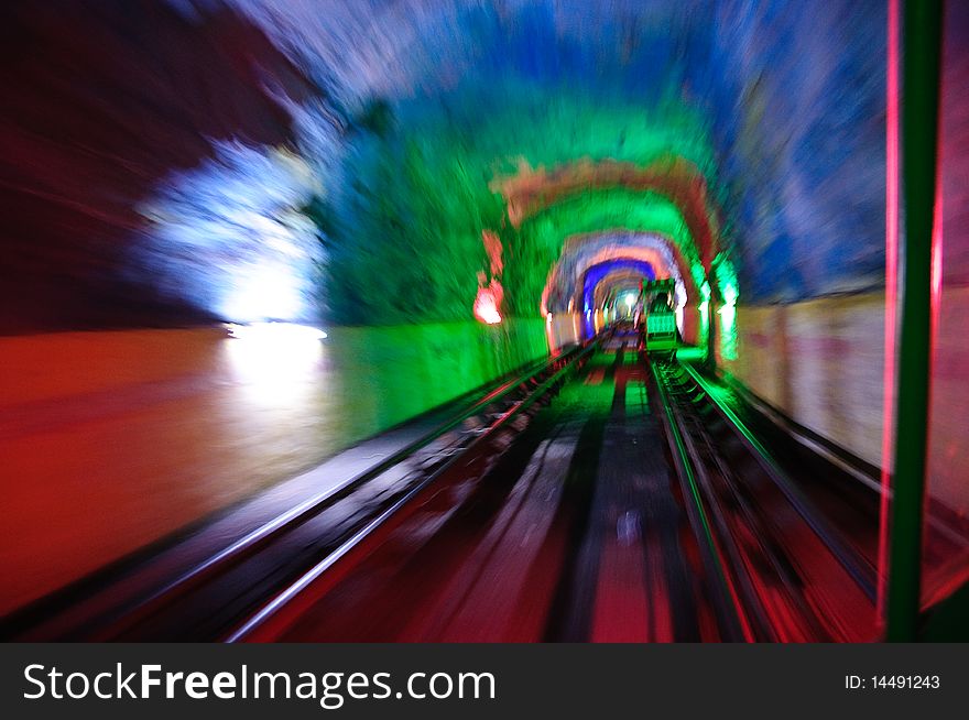 A tourisim railway tunnel in Guilin, Guangxi, China. A tourisim railway tunnel in Guilin, Guangxi, China