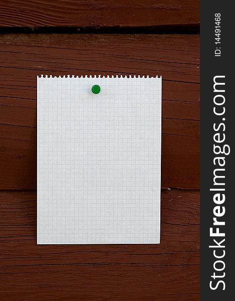 The White note of the reminder with green button. The White note of the reminder with green button.