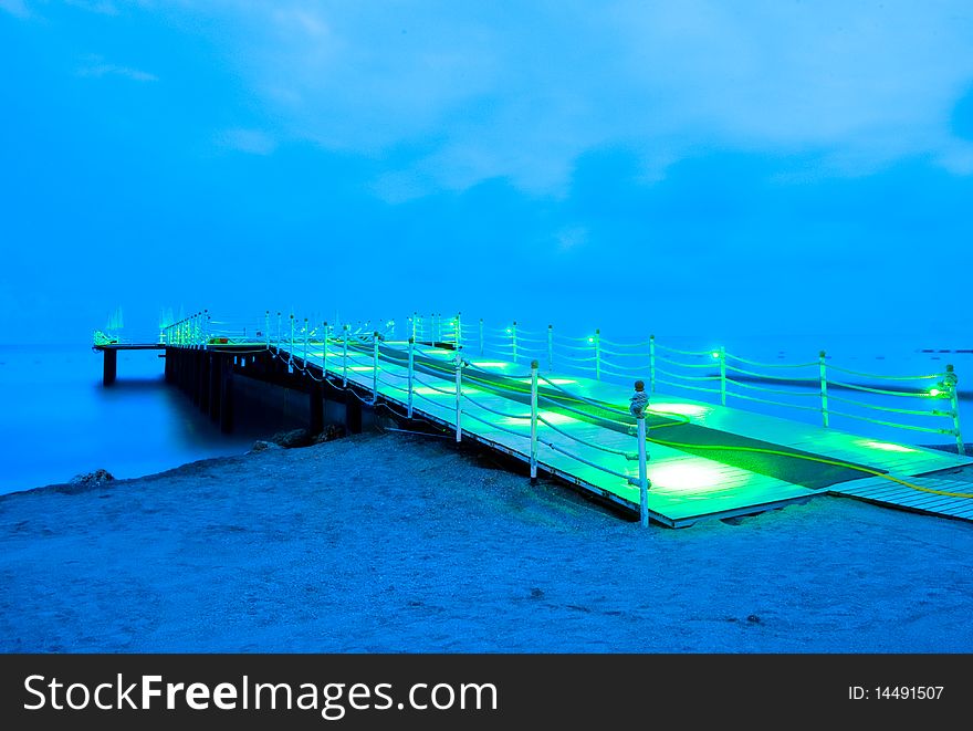 Pontoon in the night