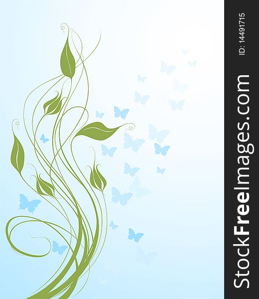 Abstract Background With Butterflies