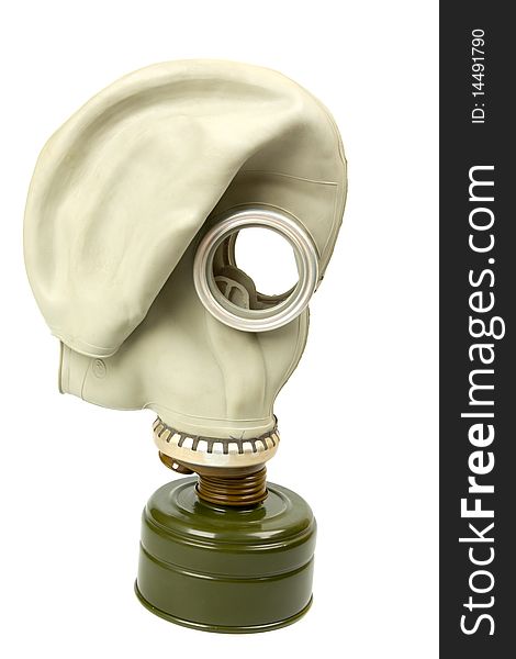 The gas mask on a white background is isolated