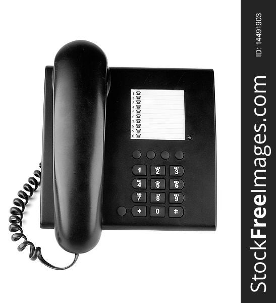 Business black phone isolated on white background. Business black phone isolated on white background