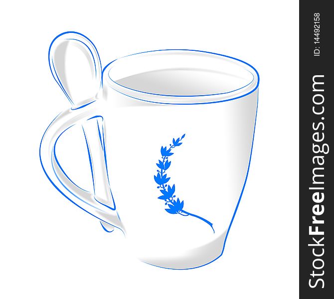 Isolated blue cup of coffee with a spoon. Isolated blue cup of coffee with a spoon