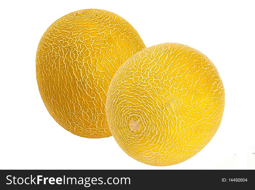 Two melons, isolated on the white. Two melons, isolated on the white