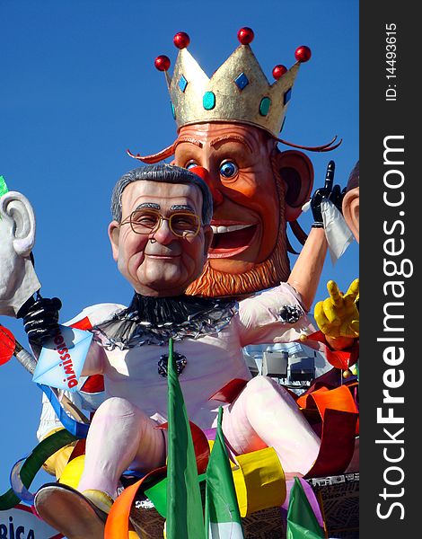 Allegoric cart of Viareggio carnival featuring Prodi