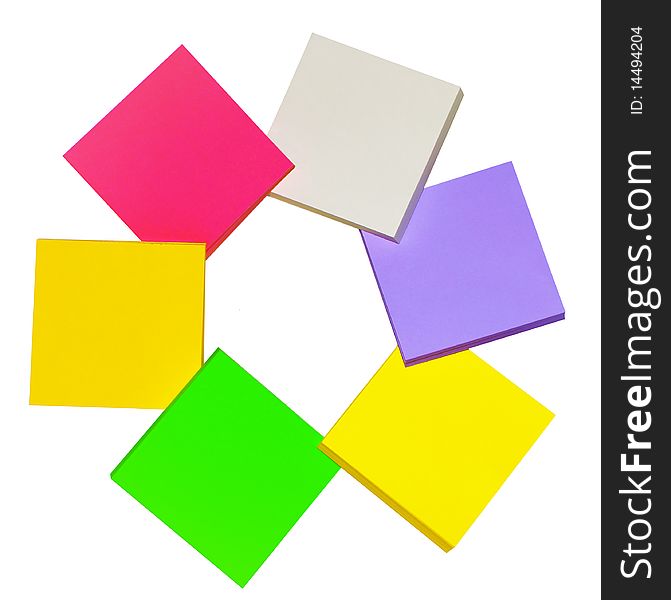 Piles of sticky notes on white background. Piles of sticky notes on white background