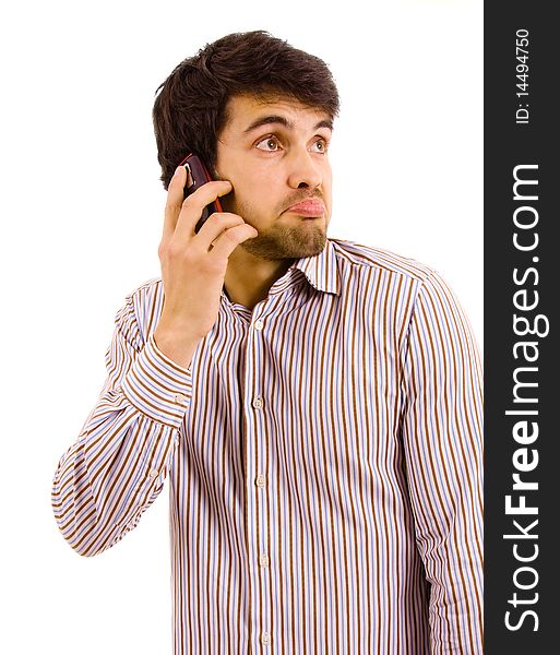 young man on the phone