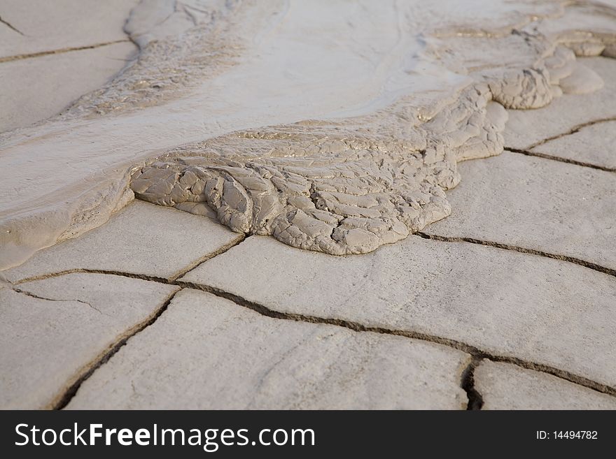 Muddy volcanos in Romania near Buzau. Rare geological feature consisting in the gas pushing the mud on the surface. Muddy volcanos in Romania near Buzau. Rare geological feature consisting in the gas pushing the mud on the surface