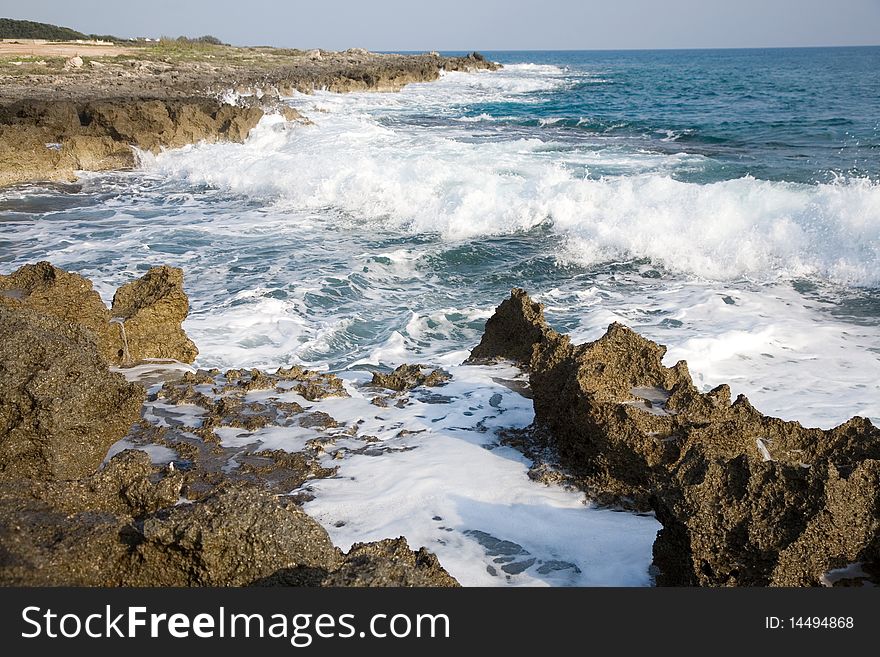 Rocks On The Mediterranean Sea In Italy