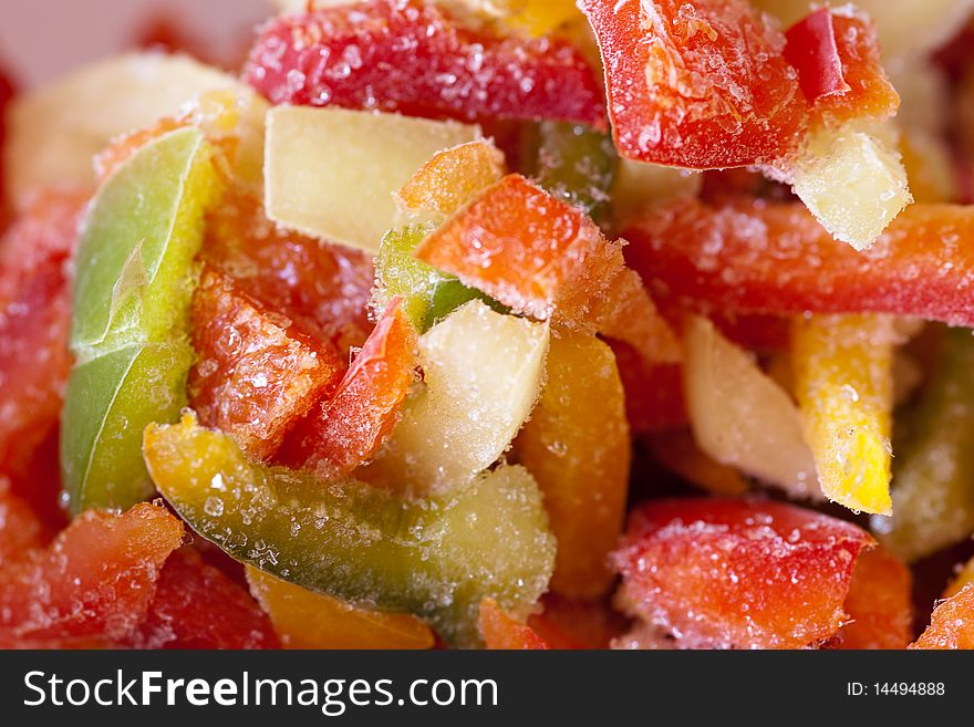 Frozen Multicolored Peppers