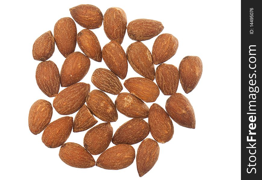 Almonds isolated on white background