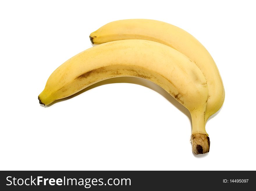 Bananas are beginning to deteriorate isolated on a white background