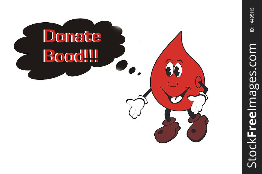 Illustration giving message to donate blood.