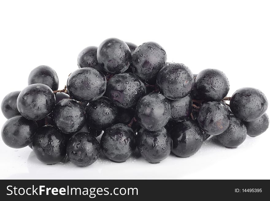 Grapes Closeup Isolated Over White