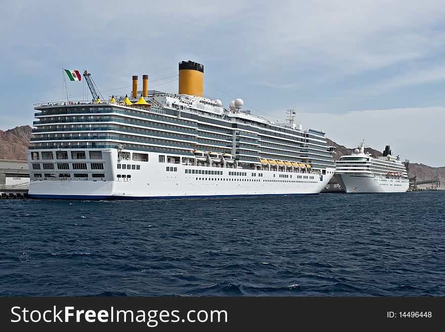 The Cruise Ships In The Dock.