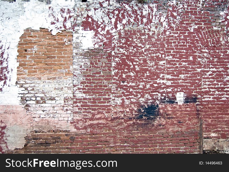 150 Year Old Red brick wall with multiple brick types and mortar pattern. 150 Year Old Red brick wall with multiple brick types and mortar pattern