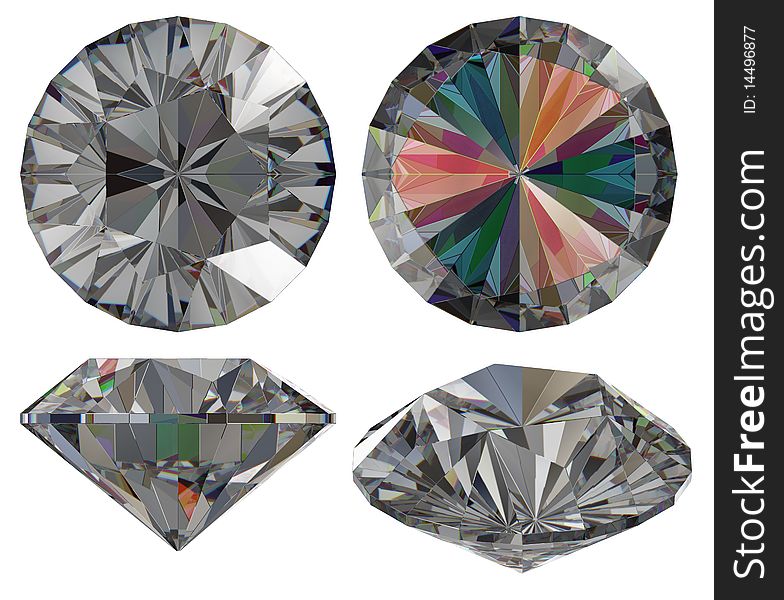 Diamond five star different view isolated. Diamond five star different view isolated