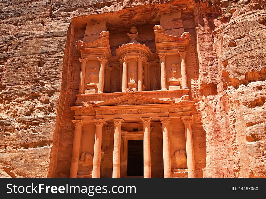 The Treasury is probably a royal tomb or temple. Petra. Jordan.