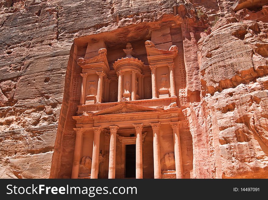 The Treasury is probably a royal tomb or temple. Petra. Jordan.