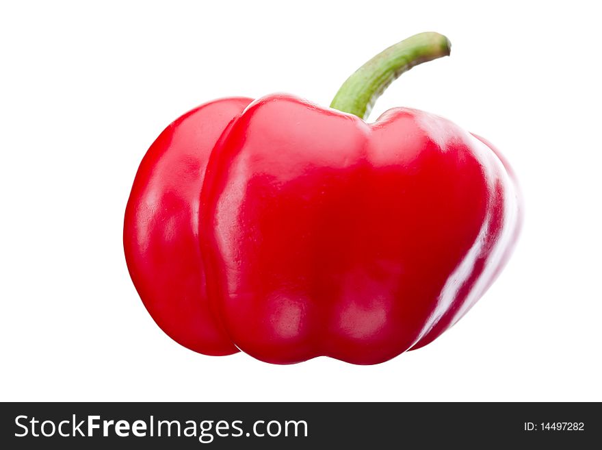 Isolated sweet yellow bell pepper (Capsicum annuum) on white background. Isolated sweet yellow bell pepper (Capsicum annuum) on white background.