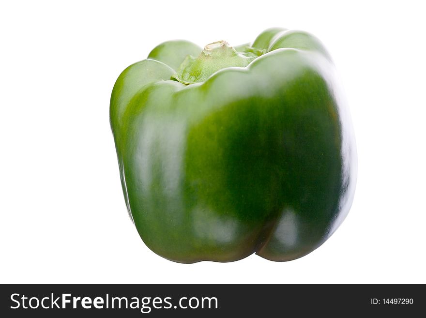 Green Paprika on white background