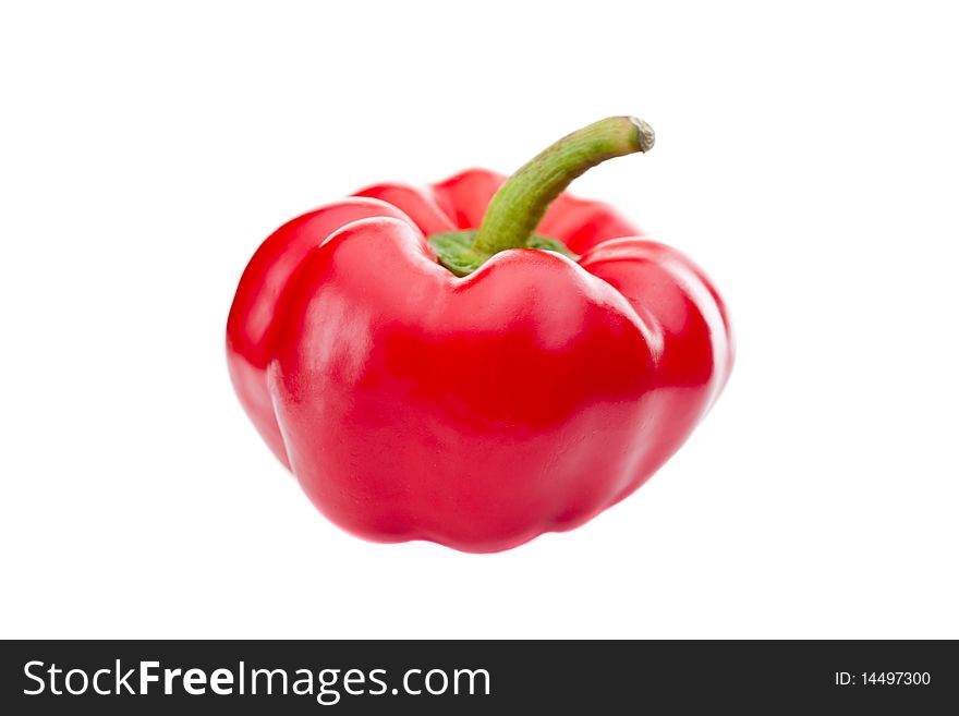 Red Paprika on white background