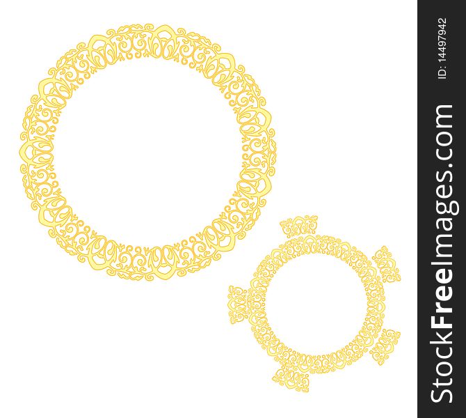 Vector illustration of a golden pattern design set