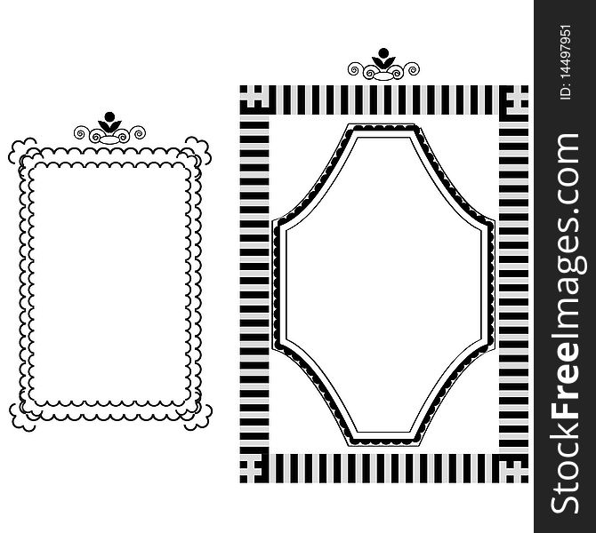 Vector illustration of a black border set. Vector illustration of a black border set