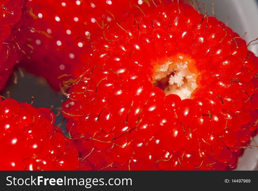 The red fruit of mock-strawberry in the field, itâ€™s very delicious